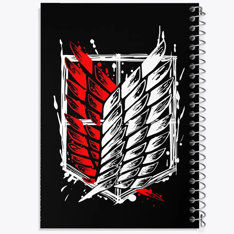 دفتر ژورنال نویسی 50 برگ خندالو مدل نقطه ای طرح انیمه اتک آن تایتان کد N4649