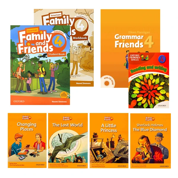 کتاب Family and Friends 4 اثر Naomi Simmons انتشارات آکسفورد 8 جلدی