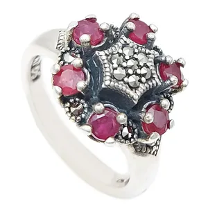 انگشتر نقره زنانه مدل یاقوت کد VA5884