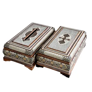 ست جعبه کارد و چنگال و جعبه دستمال کاغذی خاتم کاری کد 213