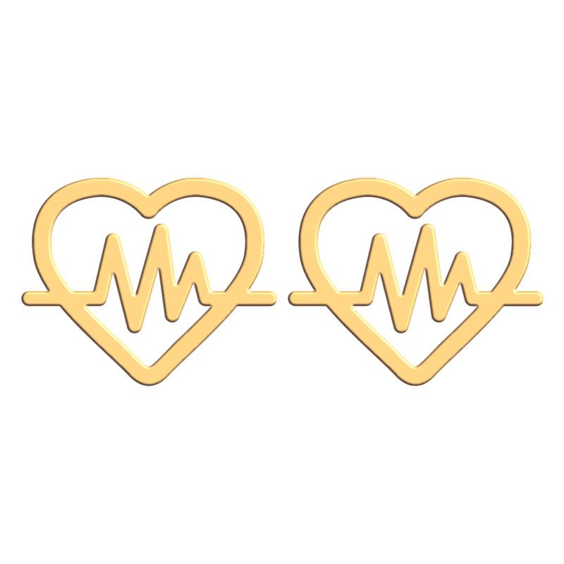 گوشواره طلا 18 عیار زنانه فرشته مدل طرح ضربان قلب کد WEL-000357 -  - 1