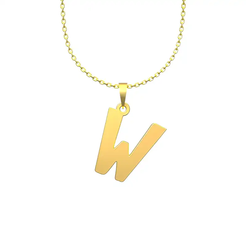 گردنبند طلا 18 عیار زنانه مدوپد مدل حرف W کد H3-1-1059
