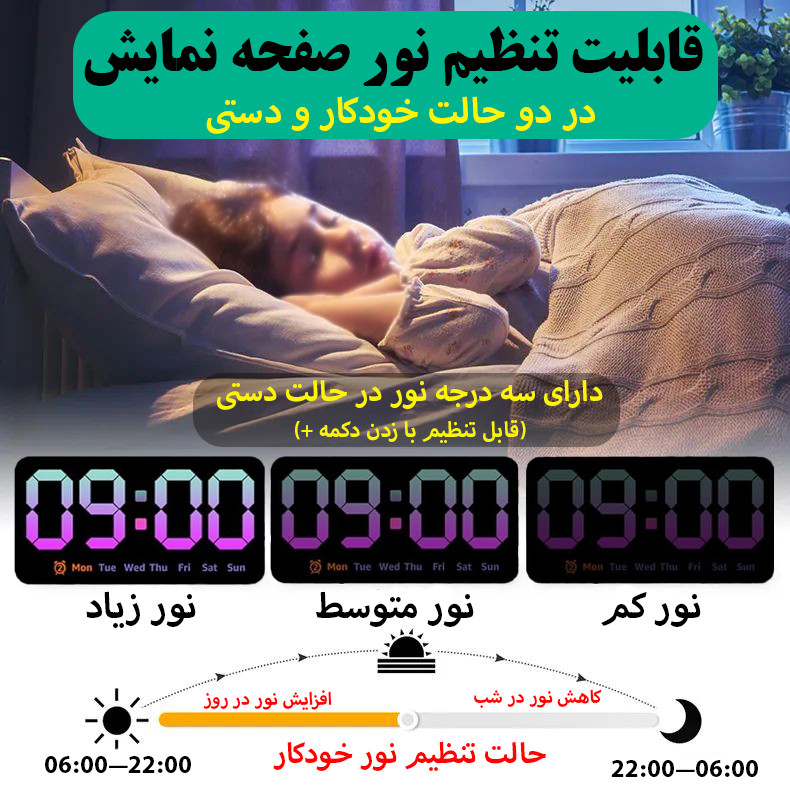 ساعت رومیزی دیجیتال مدل کنترل صوتی کد 5538