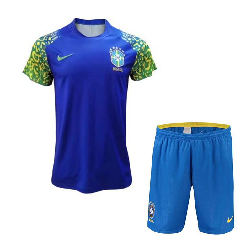 ست تی شرت و شلوارک ورزشی مردانه مدل برزیل Away 2022