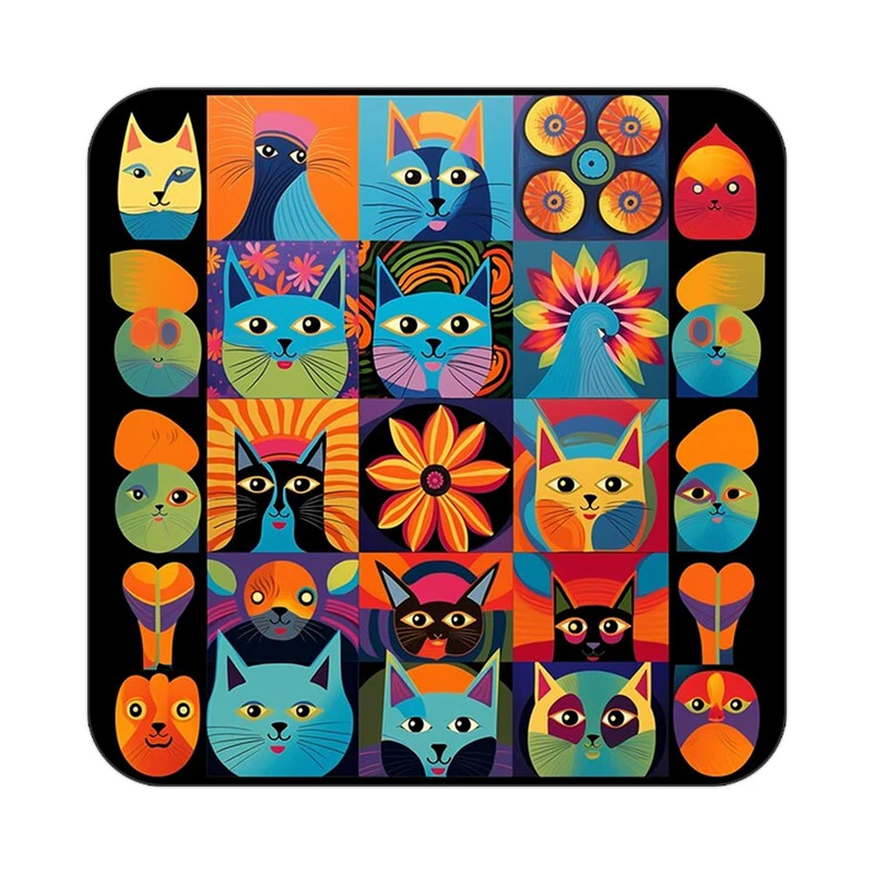 زیر لیوانی کاکتی طرح حیوانات رنگی مدل mp25774