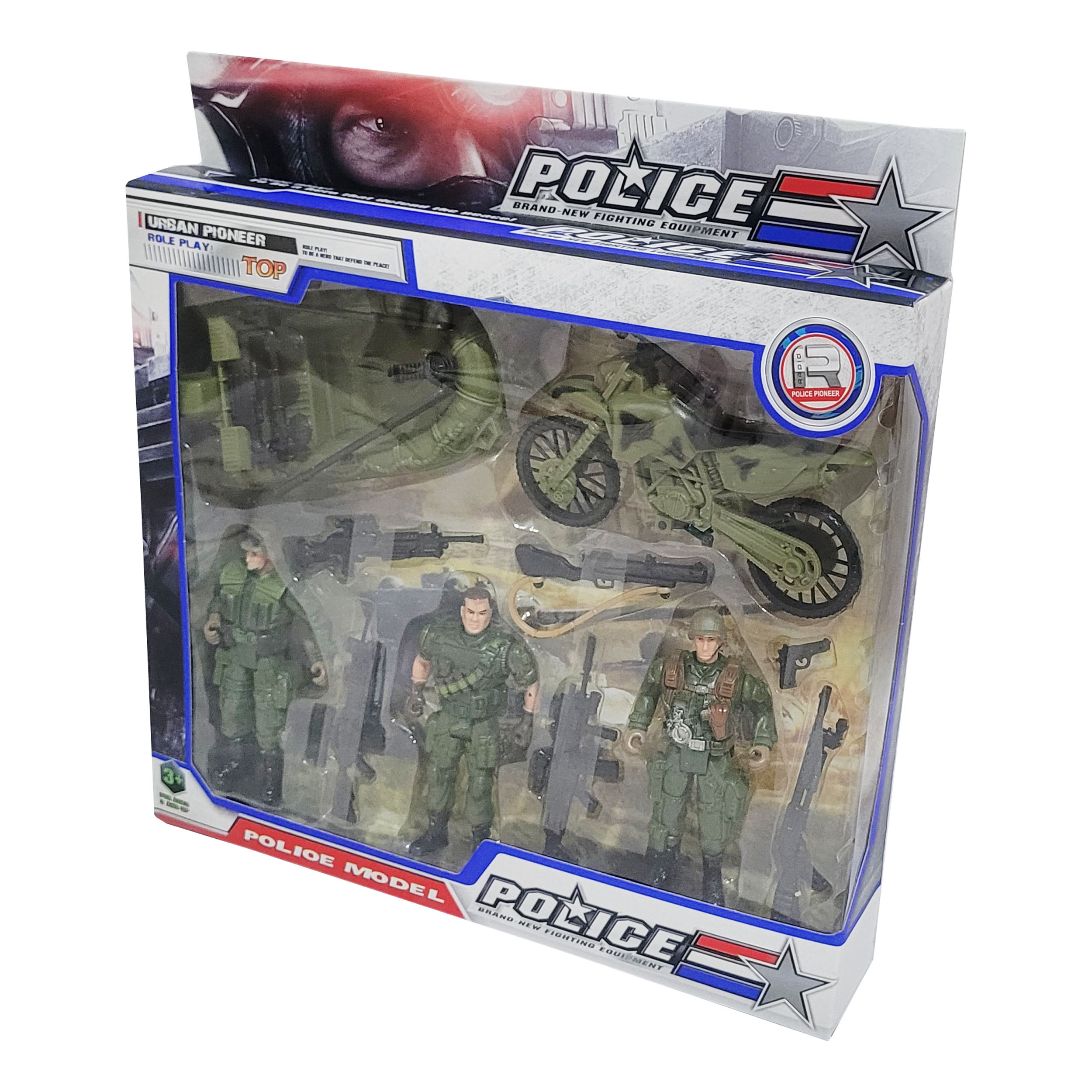 اسباب بازی جنگی مدل سرباز ارتشی و موتور و قایق کد 2343