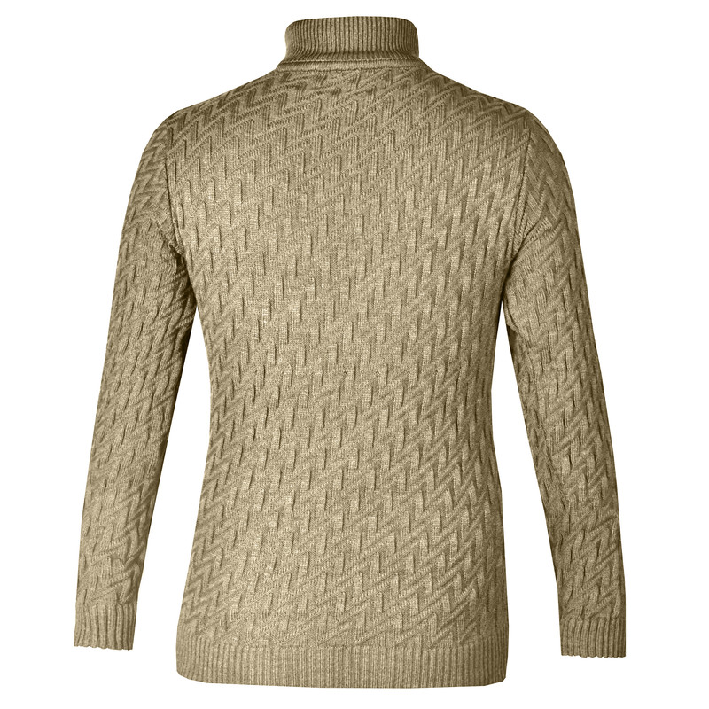 پلیور یقه اسکی مردانه کد TN109 رنگ بِژ