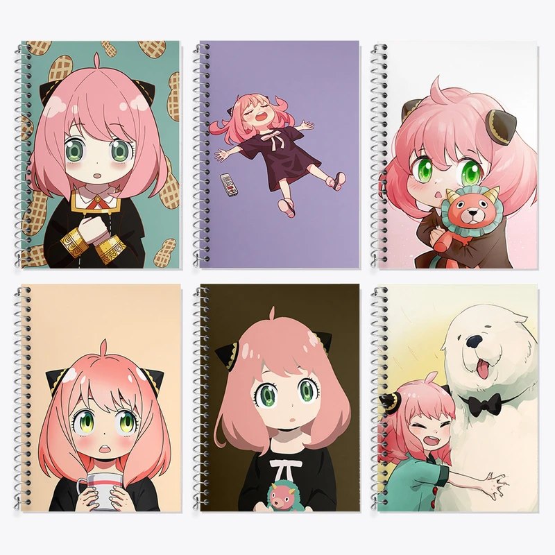 دفتر زبان 50 برگ خندالو مدل دو خط طرح آنیا فورجرانیمه اسپای ایکس فمیلی کد 689 مجموعه 6 عددی