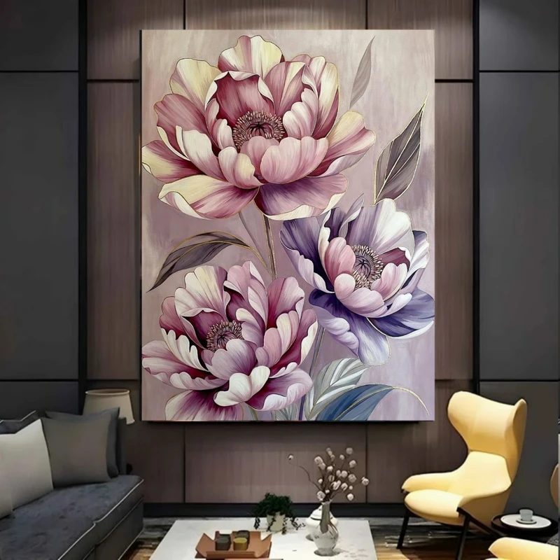 پوستر پارچه ای طرح مخمل  نقاشی گل مدل زیبا کد BK58119