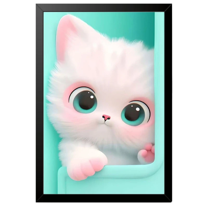 تابلو بکلیت طرح فانتزی گربه مدل B-po2113 فریم مشکی