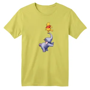 تی شرت آستین کوتاه بچگانه مدل پو کد ۲۶ رنگ زرد لیمویی