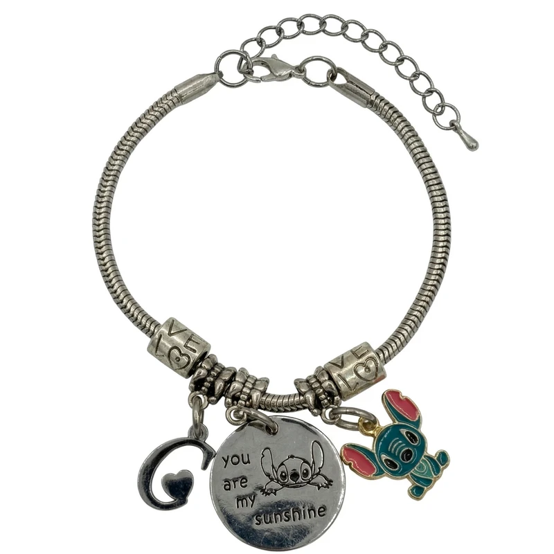 دستبند زنجیری زنانه مدل پاندورا استیچ کد G