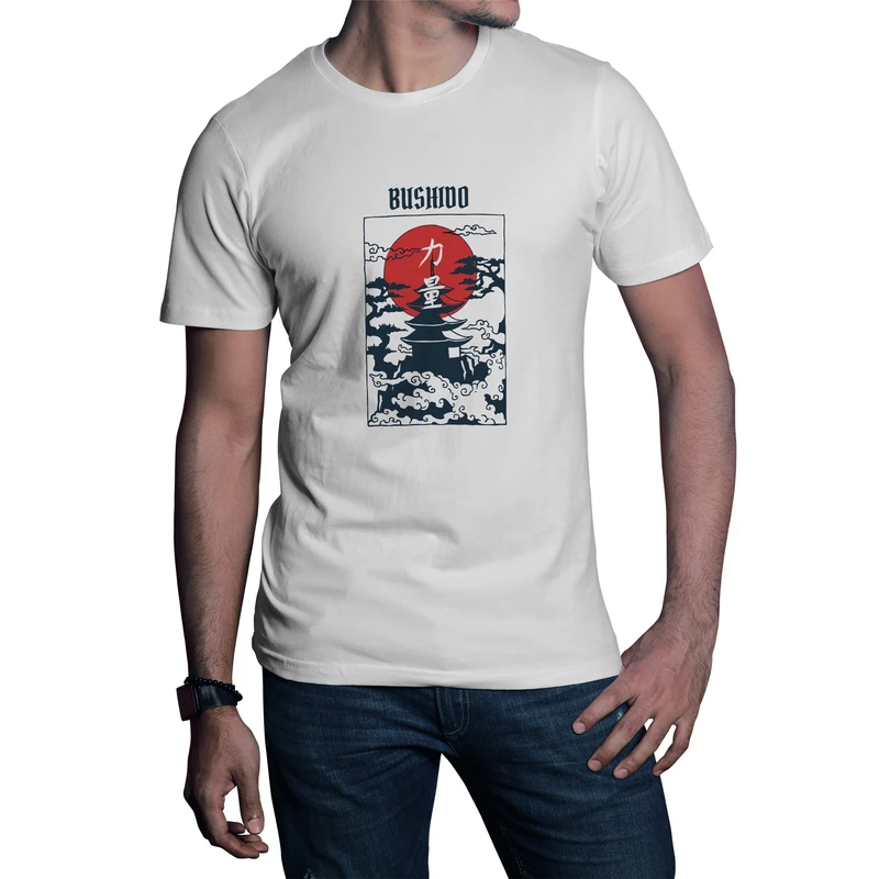 تی‌شرت آستین کوتاه مردانه مدل ژاپنی بوشیدو