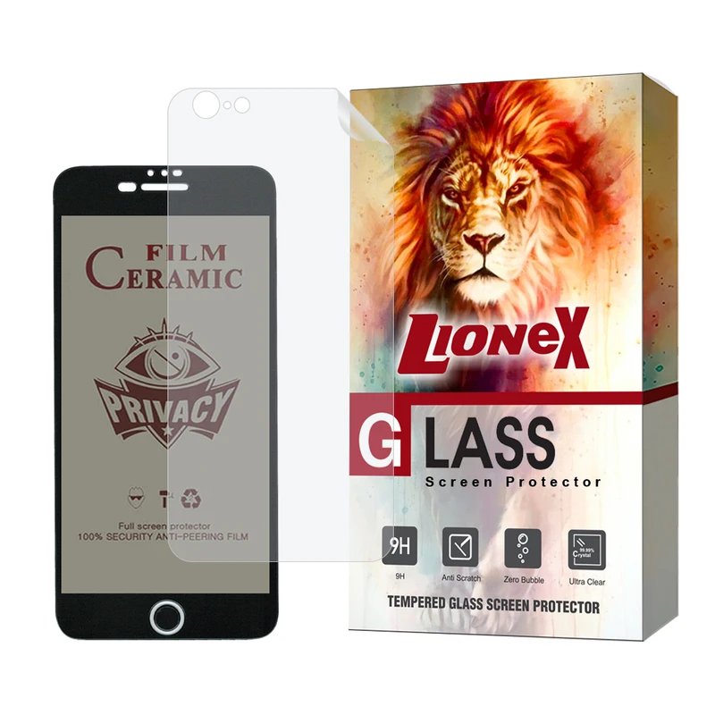 محافظ صفحه نمایش سرامیکی حریم شخصی لایونکس مدل CERPRIVNANOL مناسب برای گوشی موبایل اپل iPhone 6s Plus / 6 Plus به همراه محافظ پشت گوشی