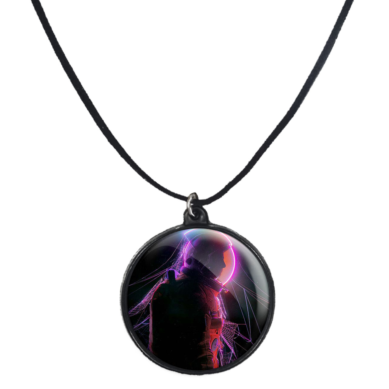 گردنبند پرمانه طرح فضانورد کد pmb.10379 مدل دو طرفه