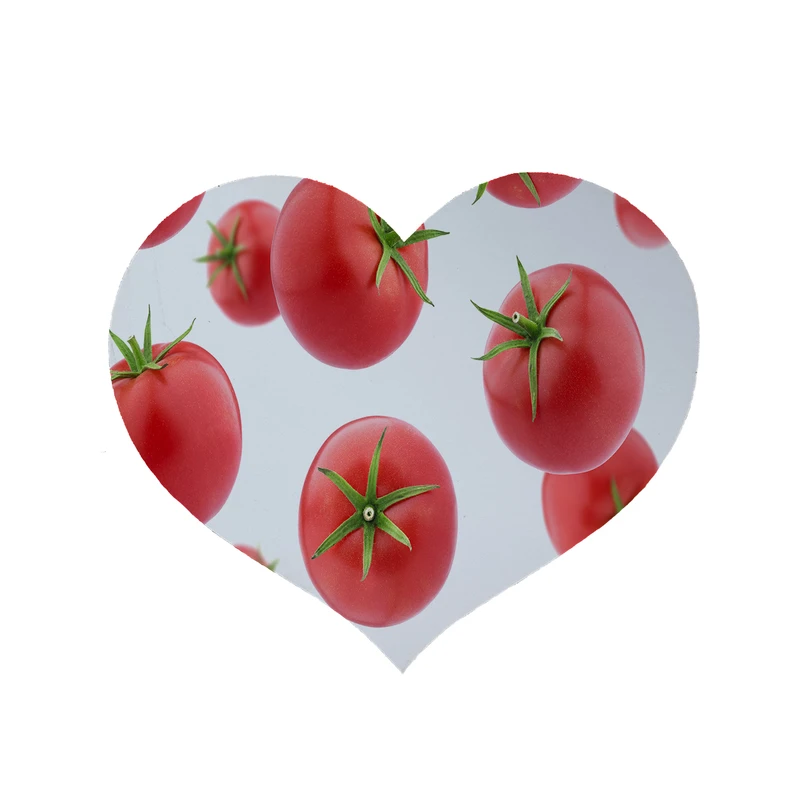 پادری مدل قلب طرح گوجه فرنگی کد 6331 سایز 90x90 سانتی متر 