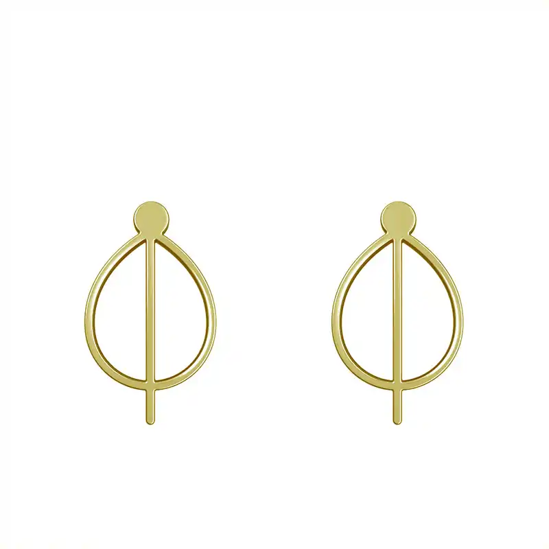 گوشواره طلا 18 عیار زنانه مدوپد مدل برگ کد GA1-15895