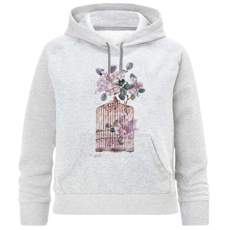هودی دخترانه مدل قفس وگل D151