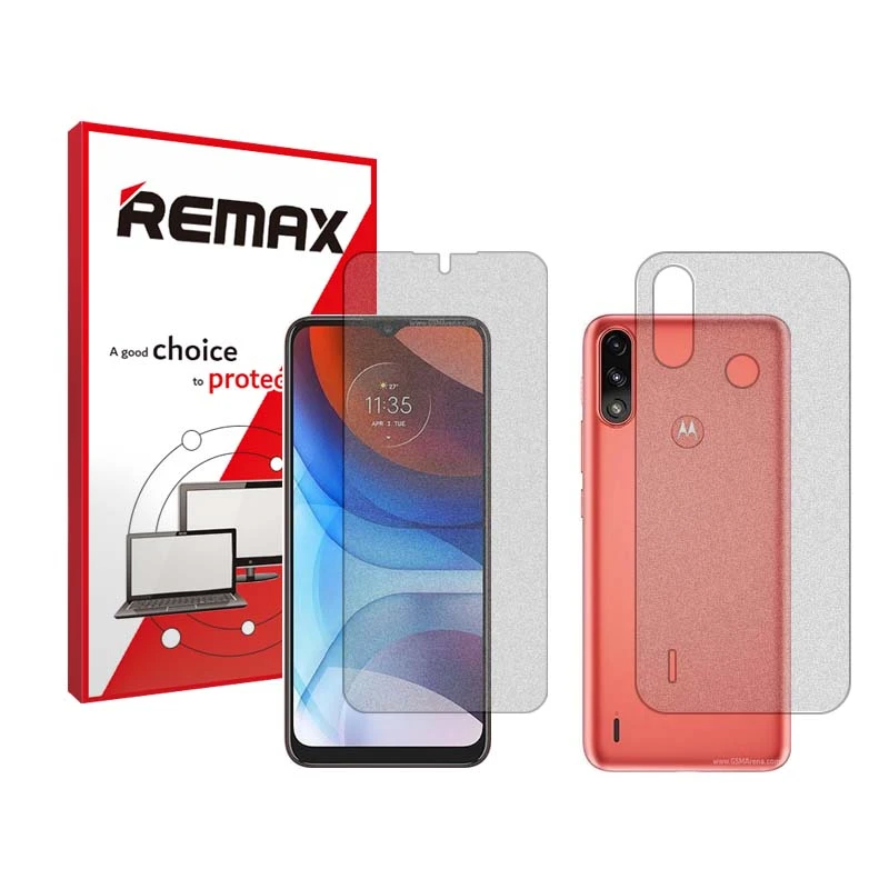 محافظ صفحه نمایش مات ریمکس مدل Resistant مناسب برای گوشی موبایل موتورولا Moto E7i Power به همراه محافظ پشت گوشی