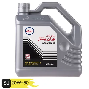 روغن موتور خودرو بهران مدل Pishtaz SAE چهار لیتری 20W-50