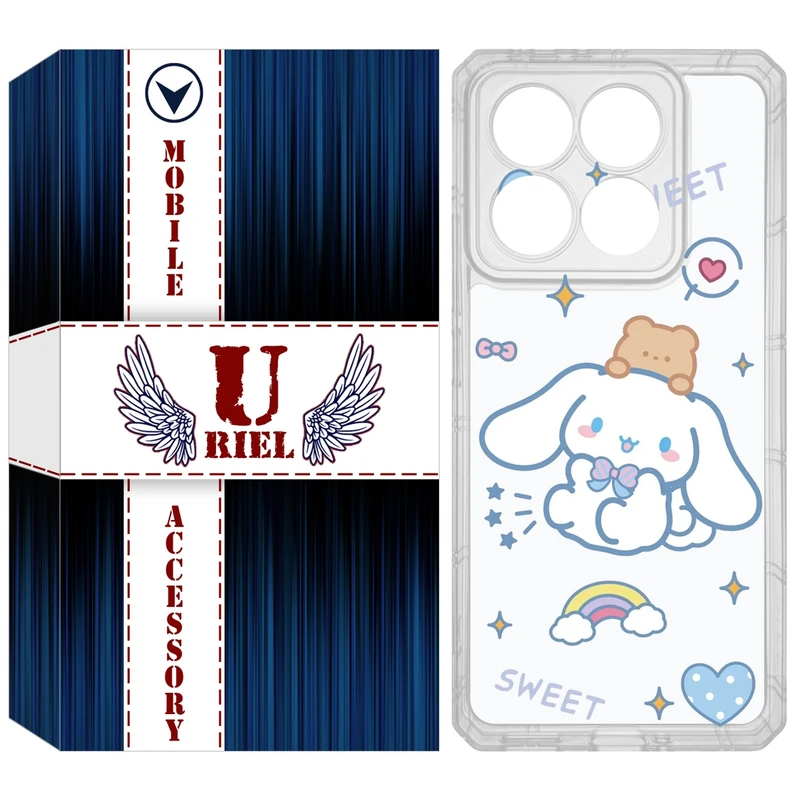 کاور یوریل مدل Clear کد 24 طرح خرگوش بامزه مناسب برای گوشی موبایل شیائومی 14T / 14T Pro