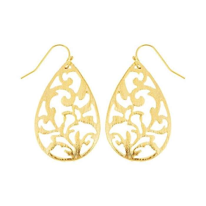 گوشواره طلا 18 عیار زنانه قیراط طرح اشک کد GH3670