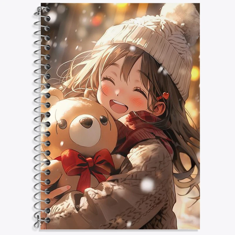 دفتر زبان 50 برگ خندالو مدل دو خط طرح دخترانه کیوت کد N1756