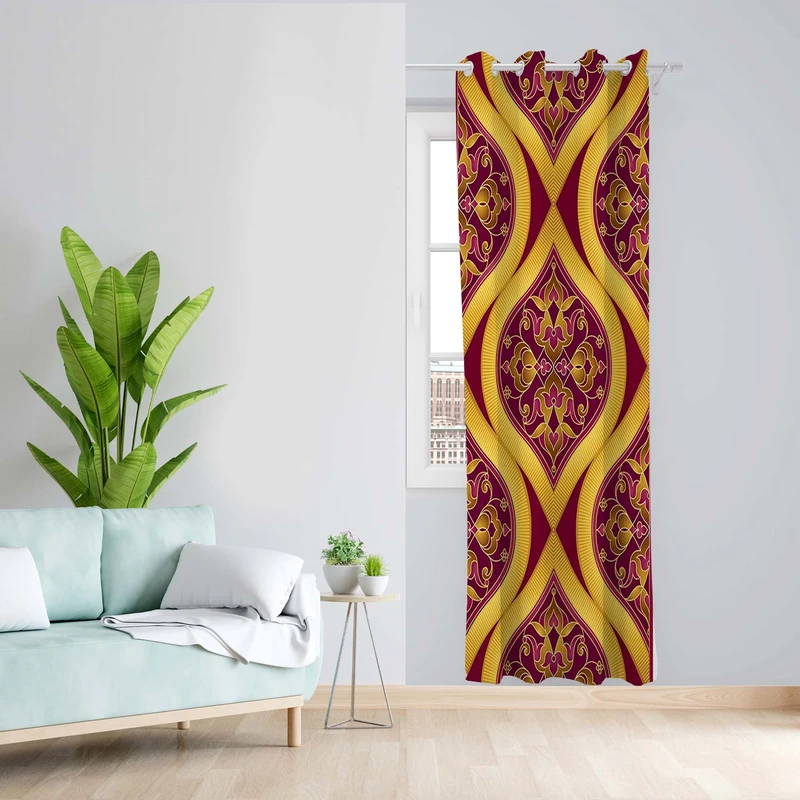 پرده طرح کلاسیک مدل مخمل پانچی کد 5141L z سایز 140x200 سانتی متر