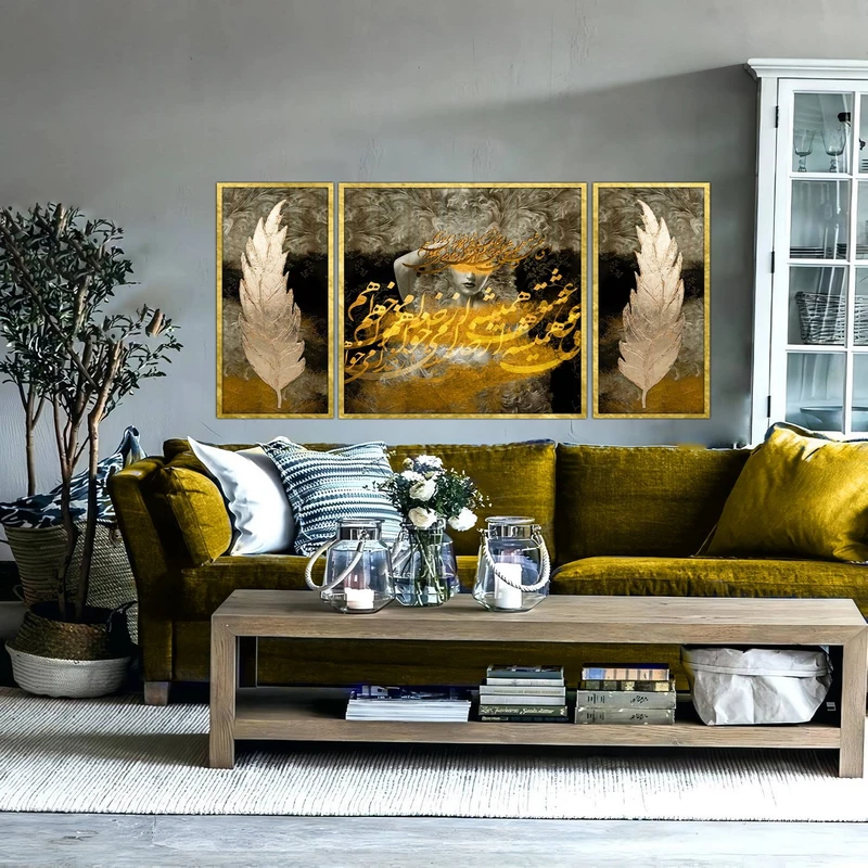 تابلو بکلیت طرح مدرن دیجیتال آرت مدل T-2871 مجموعه 3 عددی