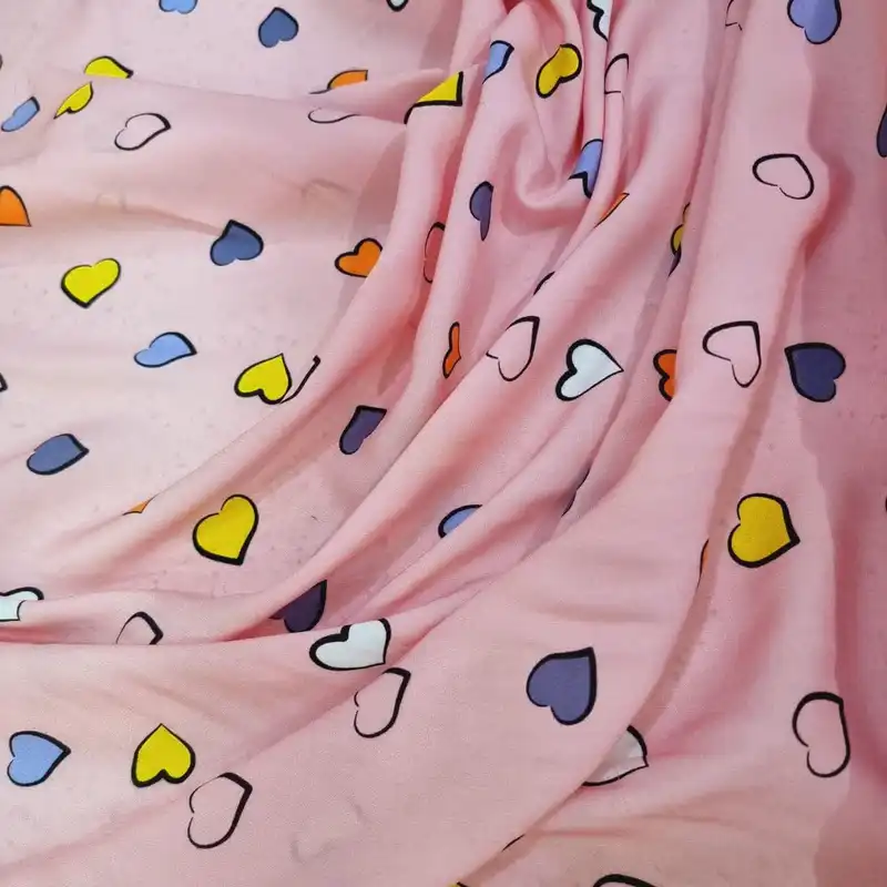 پارچه لباس مدل کودری نخی طرح قلب عروسکی