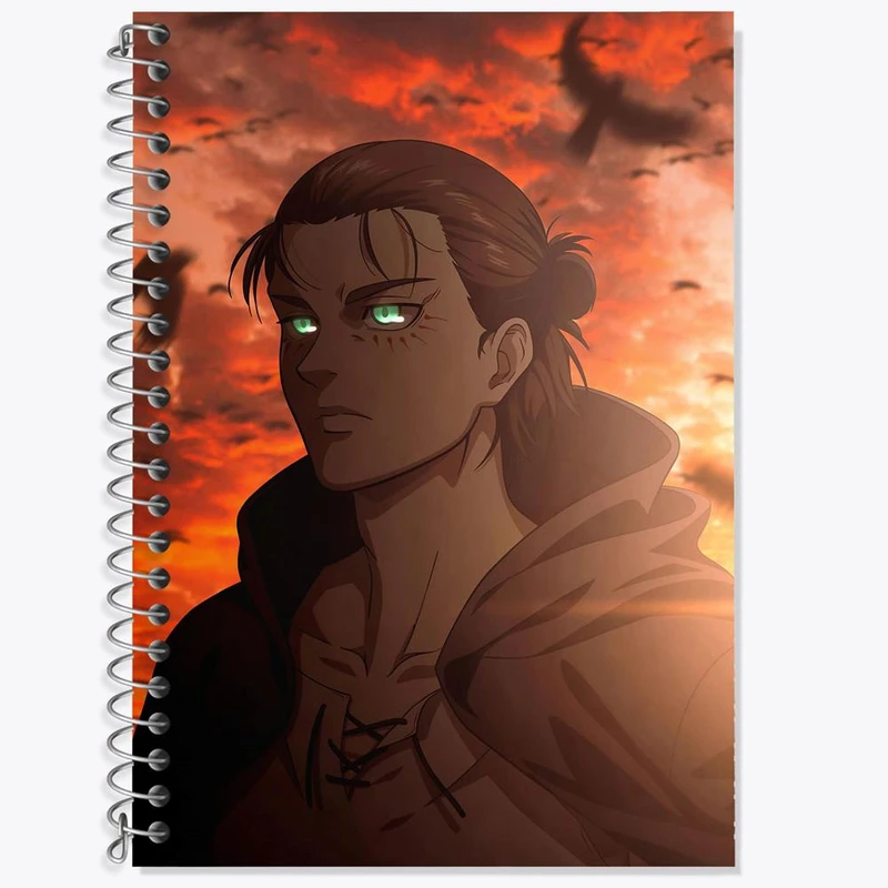 دفتر زبان 50 برگ خندالو مدل سه خط طرح ارن یگر انیمه اتک آن تایتان کد 13252