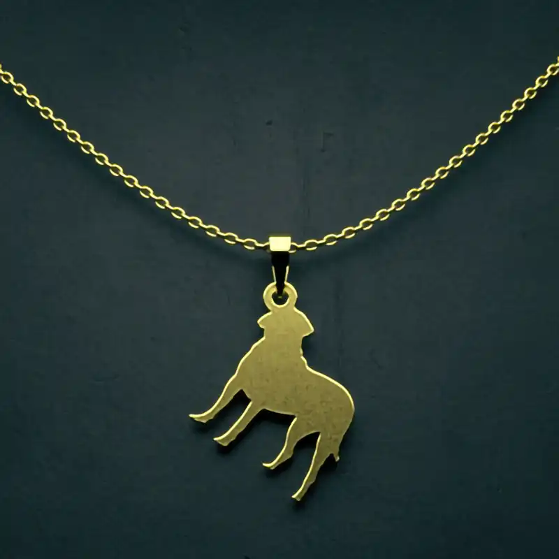 گردنبند طلا 18 عیار زنانه مدوپد مدل سگ کد J2-1-1194
