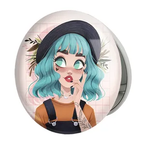 آینه جیبی خندالو طرح دخترانه مدل تاشو کد 25624 