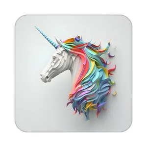 زیر لیوانی کاکتی طرح اسب تک شاخ و یونیکورن مدل mp31750