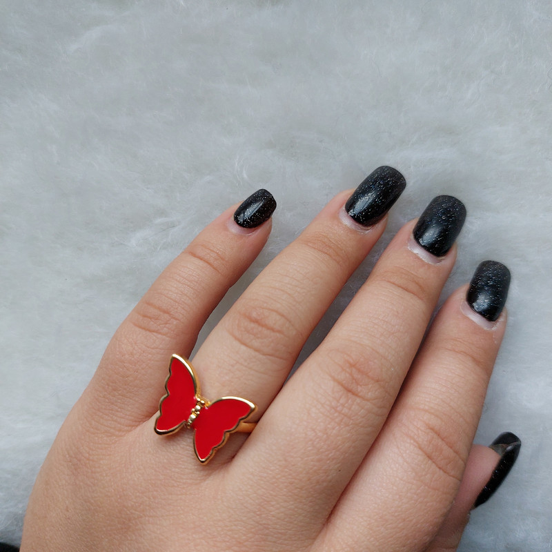 انگشتر زنانه مدل پاستیلی طرح پروانه کد YG-1