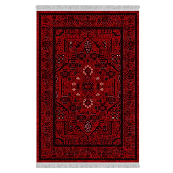 فرش پارچه‌ای دفه مدل فرشینه شانل مخمل ترک طرح فانتزی کد 03183