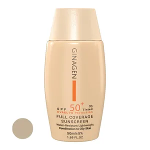 کرم ضد آفتاب رنگی ژیناژن SPF 50 مدل 03 ‌مناسب پوست‌های چرب حجم 50 میلی‌لیتر