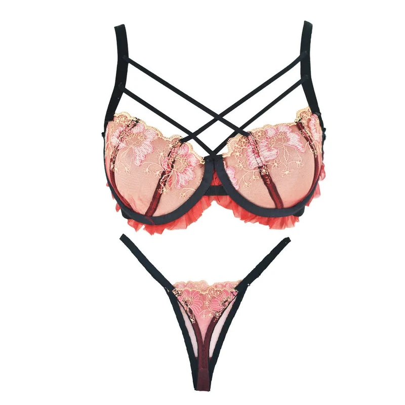 ست شورت و سوتین زنانه توری مدل تمام دانتل 2040