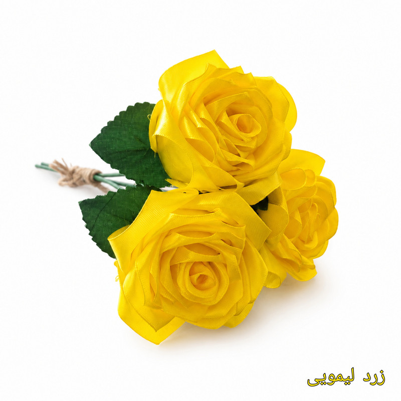 دسته گل مصنوعی مدل رز روبانی ۳ شاخه