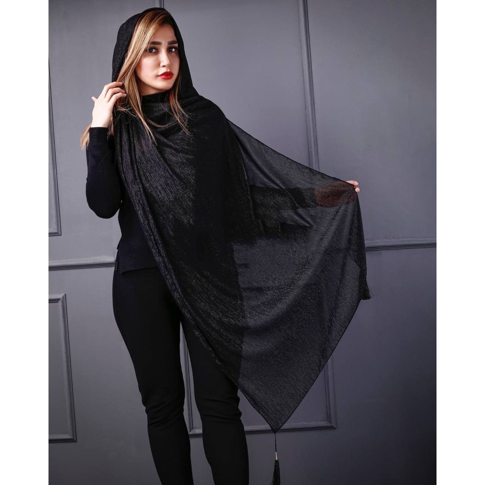 شال زنانه مدل حریر تابستانه لمه دار شاین کد ana-2268 -  - 19