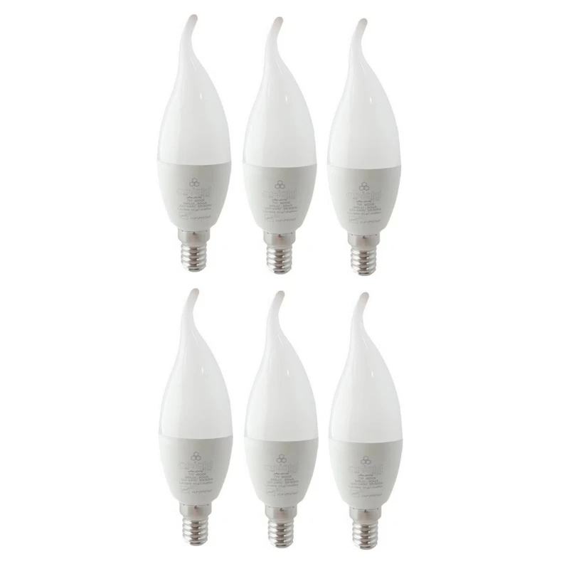 لامپ ال ای دی 7 وات ایران زمین مدل اشکی پایه E14 مجموعه 6 عددی