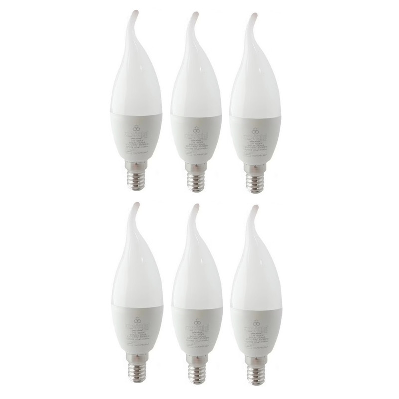 لامپ ال ای دی 7 وات ایران زمین مدل اشکی پایه E14 مجموعه 6 عددی