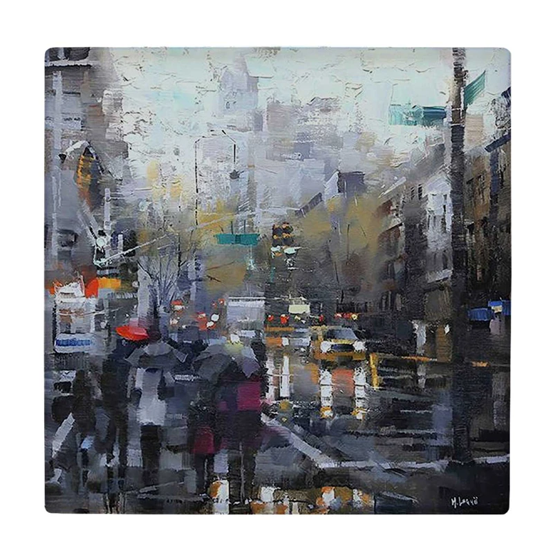 زیر لیوانی  طرح نقاشی شهر بارانی کد    6078712_5020