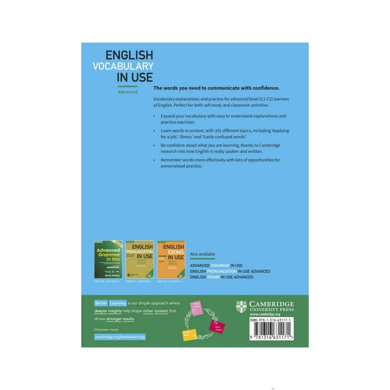 کتاب English vocabulary in use advanced 3rd اثر Michael McCarthy and Felicity ODell انتشارات cambridge کتاب English vocabulary in use advanced 3rd اثر Michael McCarthy and Felicity ODell انتشارات cambridge