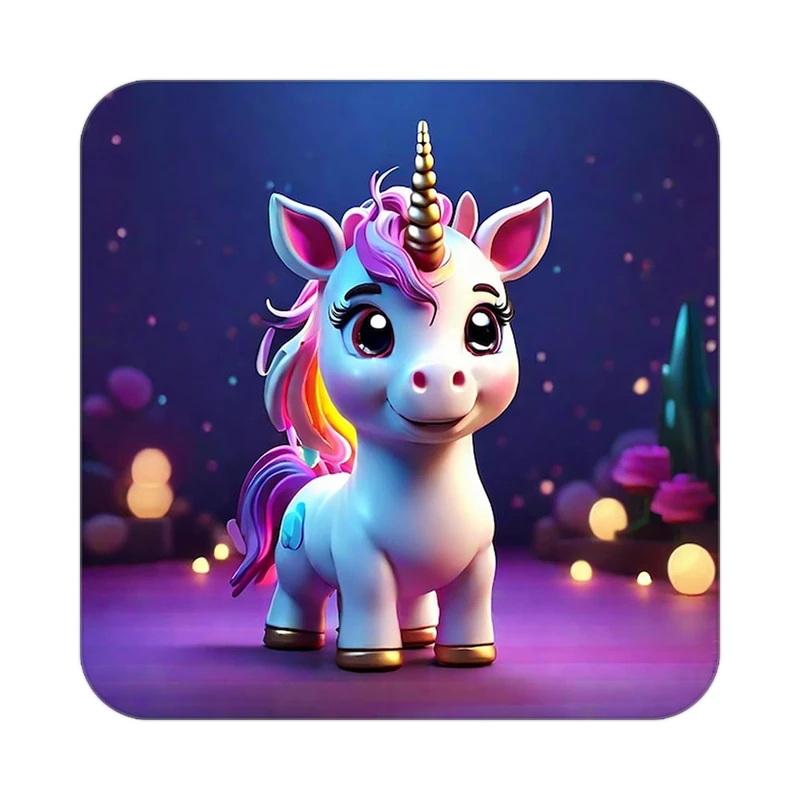 زیر لیوانی کاکتی طرح اسب تک شاخ و یونیکورن مدل mp30822