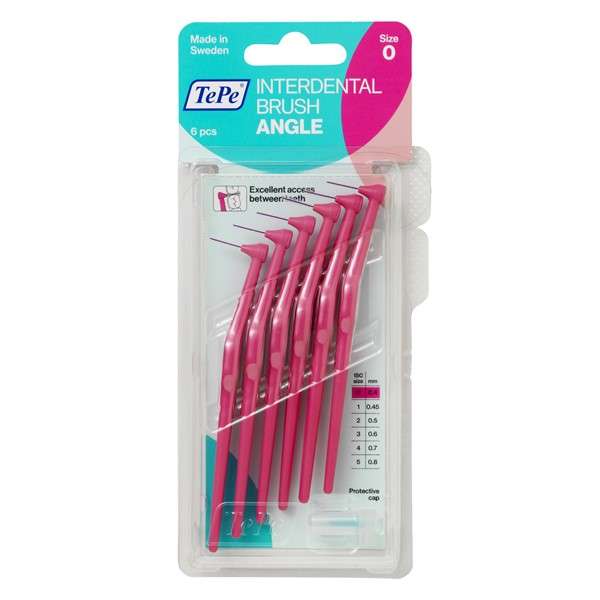 مسواک بین دندانی ته‌په مدل Angle سایز 0 بسته 6 عددی
