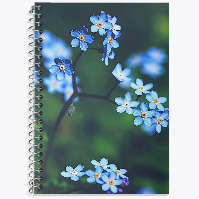 دفتر زبان 50 برگ خندالو مدل دو خط طرح گل آبی کد N5866