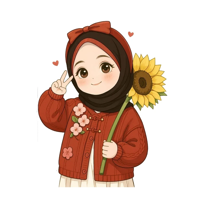 استیکر پارچه و لباس طرح دختر محجبه دی تی اف کد ۱۲۰