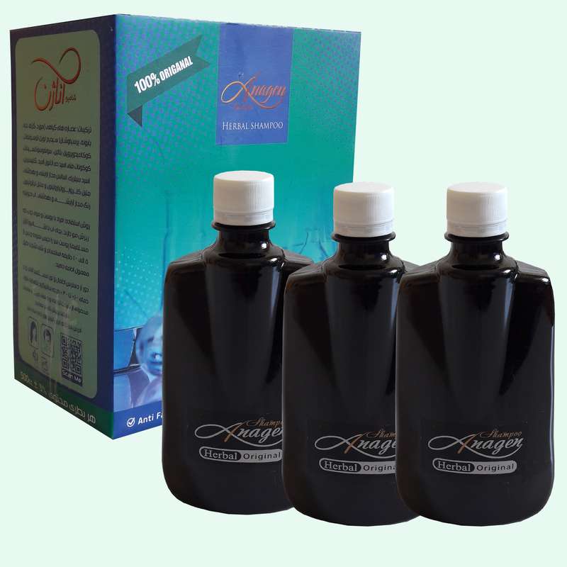 شامپو ضد ریزش مو اناژن مدل Herbal حجم 500 میلی لیتر بسته 3 عددی