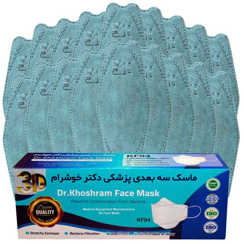 ماسک تنفسی دکترخوشرام مدل جین اسپورت بسته 20 عددی